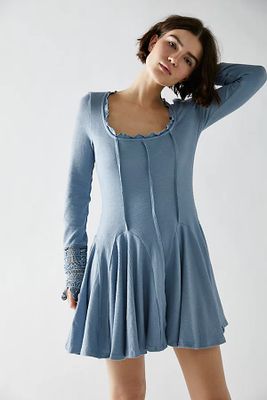 Little Love Thermal Mini Dress by Free People, Autumn Sky,