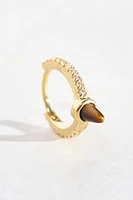 Maria Tash 6.5mm Single Short Tiger's Eye Eternity Hoop