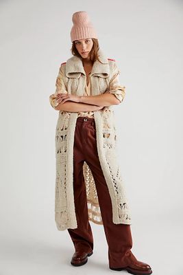Snowmad Maxi Vest by Free People, Heathered Sand,