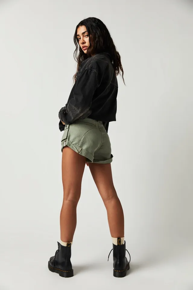 ONE TEASPOON - Vintage Khaki Shabby Bandit Denim Short