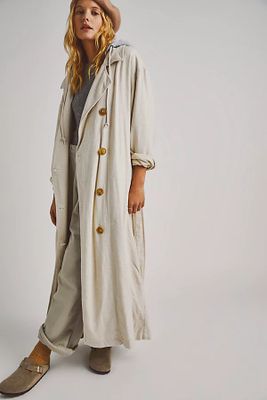 Charlie Trench Coat by Free People, Morning Oat,