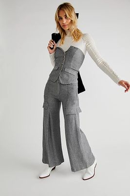New Waves Tailored Flare Trousers by Free People, Charcoal, US