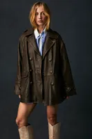 We The Free Top Notch Leather Pea Coat