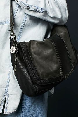 We The Free Warren Messenger Bag by We The Free at Free People, Distressed Black, One Size