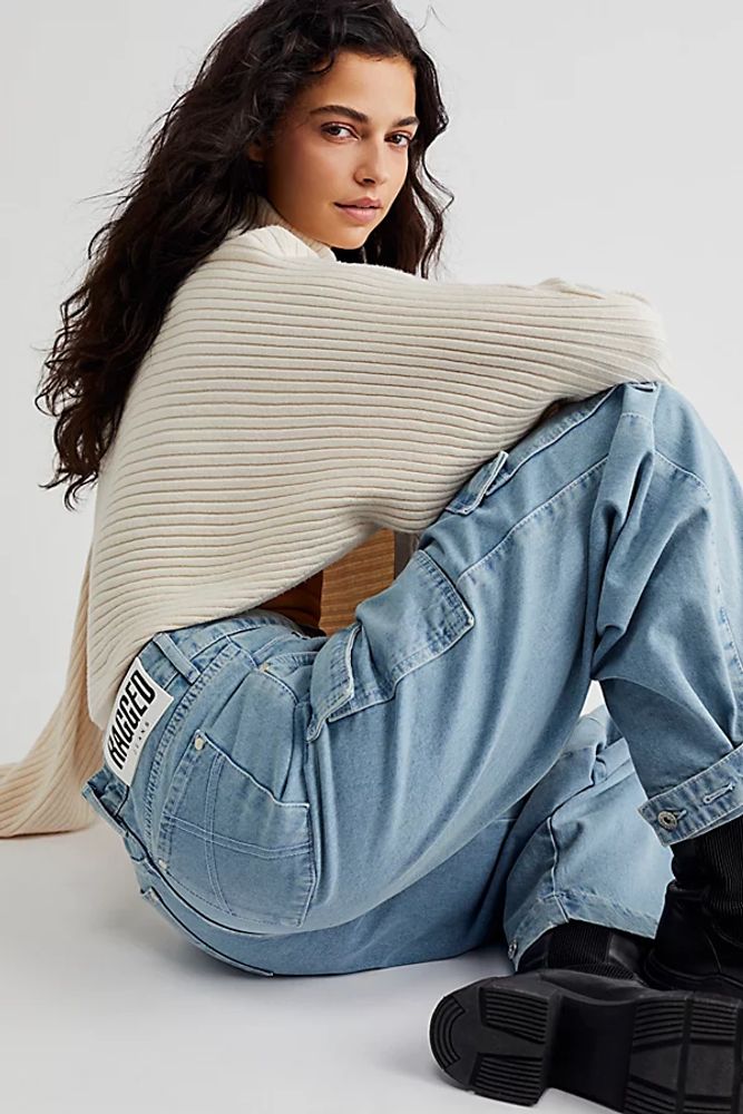 The Ragged Priest Roller Jeans by at Free People, Light Blue,