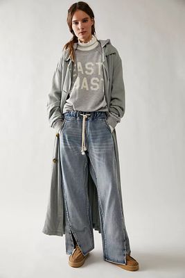 OneTeaspoon Roadhouse Wide-Leg Drawstring Jeans by at Free People, Berlin Blue,