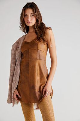 Veronica Suede Mini Dress by Free People, Camel, US
