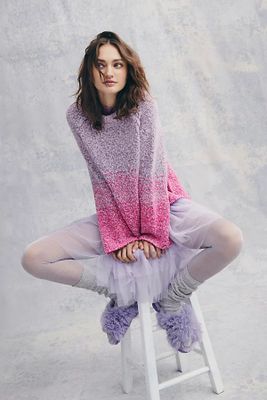 BFF Cocoon Dip Dye Sweater by Free People, Pink Passion Combo,