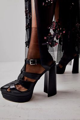 Flora Fisherman Platform Heels by Schutz at Free People, Black, US