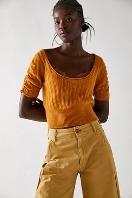 Ava Cashmere Pullover by Free People, Inca Gold,
