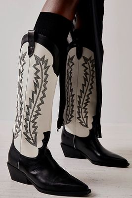 Clarabelle Cowboy Boots by Marc Fisher at Free People, Black / White, US