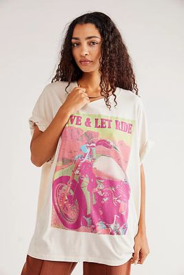 Live And Let Ride One Size Tee by Daydreamer at Free People, Dirty White, One Size