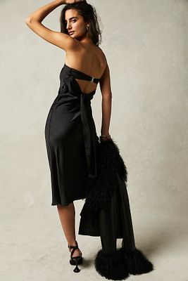 Third Form Satin Tie Back Strapless Dress by at Free People, Black, US