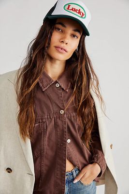Lucky Trucker Cap by Wish Me Luck at Free People, Green, One Size