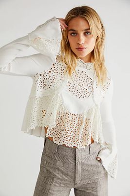 Brittany Top by Free People, Ivory,