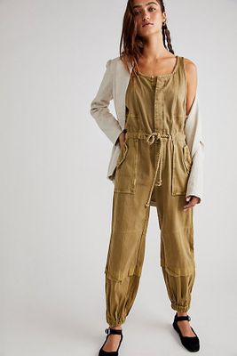 Sutton Utility Coverall by Free People, Tropical Nut, XS