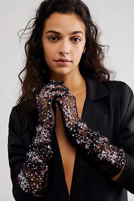 Anna Sui Sparkler Sequin Gloves by Anna Sui at Free People, Lavender, One Size