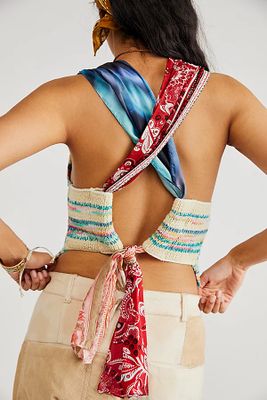 Cross Paths Tank by Free People, Carnival Teal Combo,