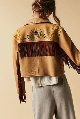Olivia Leather Jacket by Free People, Tan,