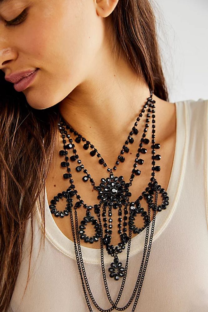 Rosetta Layered Necklace by Free People, Black, One Size