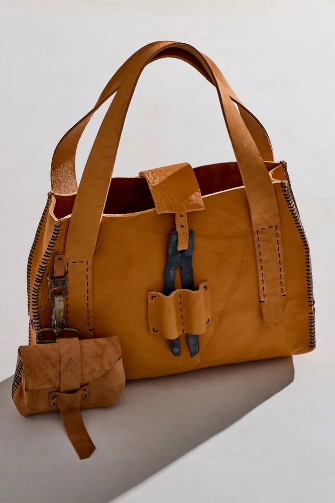 Jena Buckle Hobo Bag : Smooth Cognac Leather