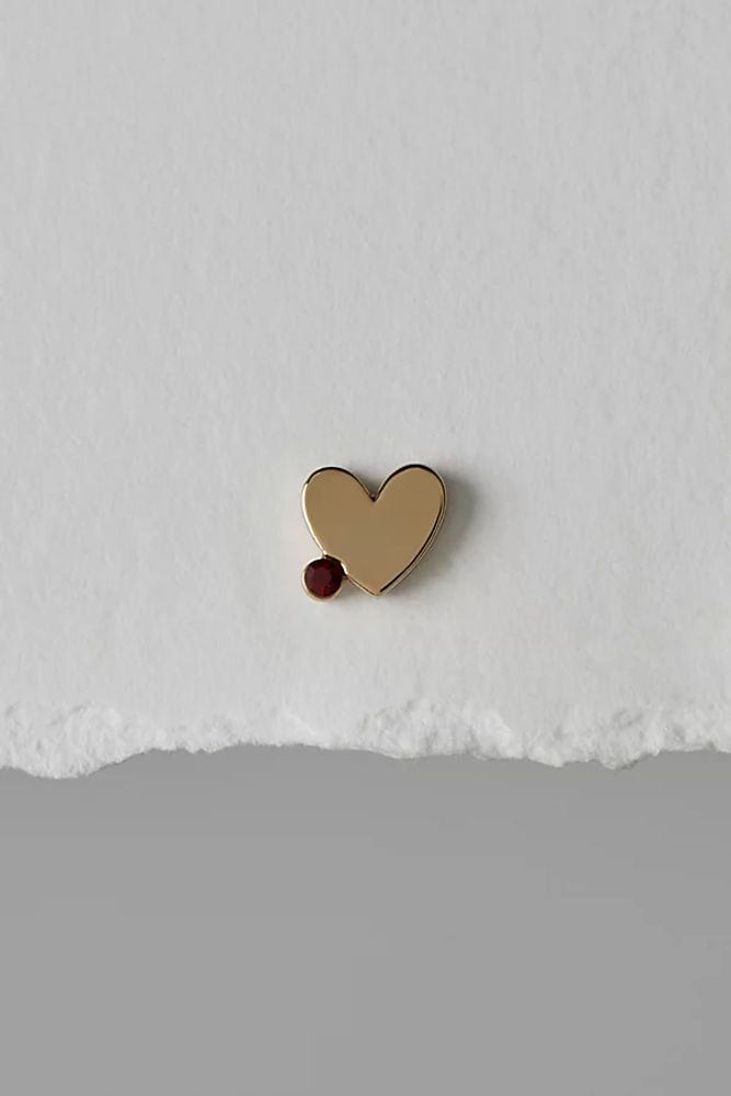 Metal Heart Gold Plated Stud by Free People, One