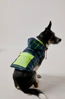 Plaid Colorblock Dog Puffer Jacket