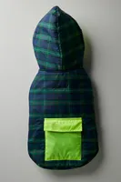 Plaid Colorblock Dog Puffer Jacket