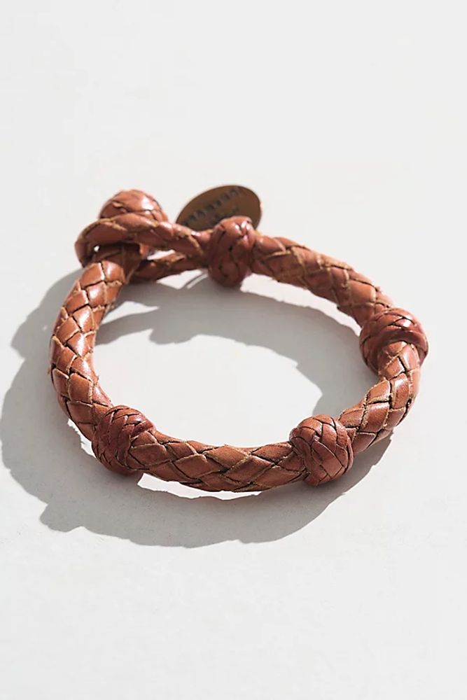 Woven Leather Round Bracelet by Chamula at Free People, Tan, One Size