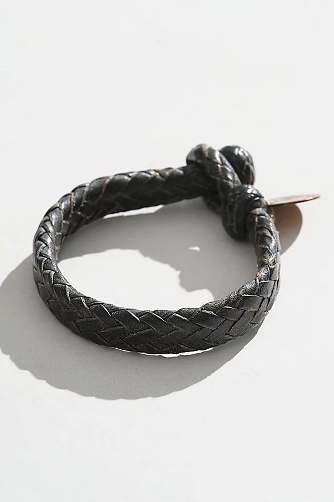 Flat Weave Leather Bracelet by Chamula at Free People, Black, One Size