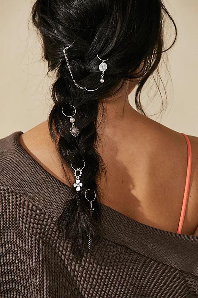 London Hair Rings by Free People, Silver, One Size