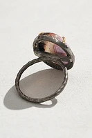 Robindira Unsworth Pave Diamond Agate Ring