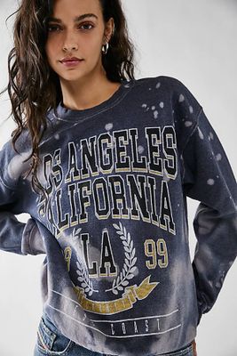 Los Angeles Crew Sweatshirt by Junk Food at Free People, Navy Tie Dye,