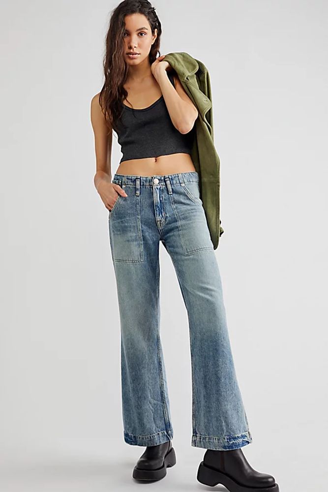 Care FP Golden Valley Mid-Rise Jeans by We The Free at Free People, French Disco, 31
