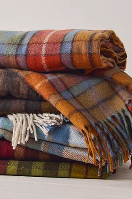 Florence Lilly Recycled Wool Throw by at Free People, Tartan, One