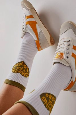 Camping Is For Lovers Socks by Free People, White, One Size