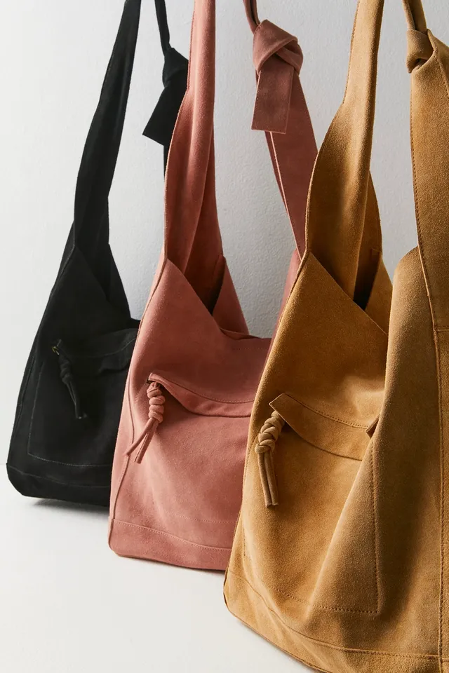 Jessica Suede Carryall Bag Free People Sand