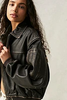 Oval Square Osrocker Leather Bomber Jacket