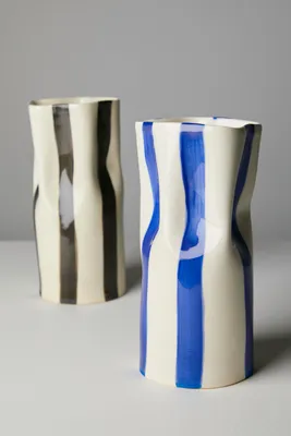 Alicja Ceramics Striped Paperbag Vase