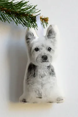 Silkscreen Yorkshire Terrier Ornament