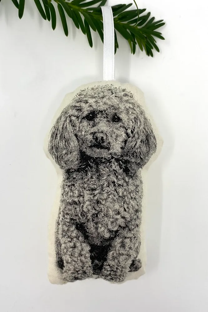 Silkscreen Poodle Ornament