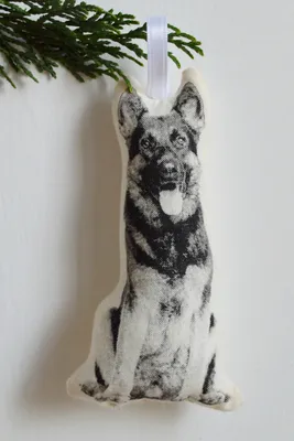 Silkscreen German Shepherd Ornament