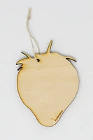 Wooden Silkscreen Strawberry Ornament