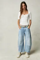 We The Free Good Luck Mid-Rise Barrel Jeans