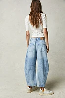 We The Free Good Luck Mid-Rise Barrel Jeans