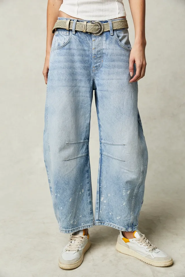 Free People: The Amsterdam High Rise Barrel Jean in Deep Indigo