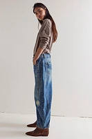 We The Free Good Luck Mid-Rise Barrel Jeans