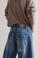 We The Free Good Luck Mid-Rise Barrel Jeans