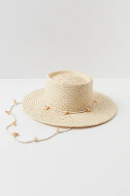 Seashells Straw Boater Hat