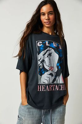 Club Heartache One Size Tee by Daydreamer at Free People, Vintage Black, One Size